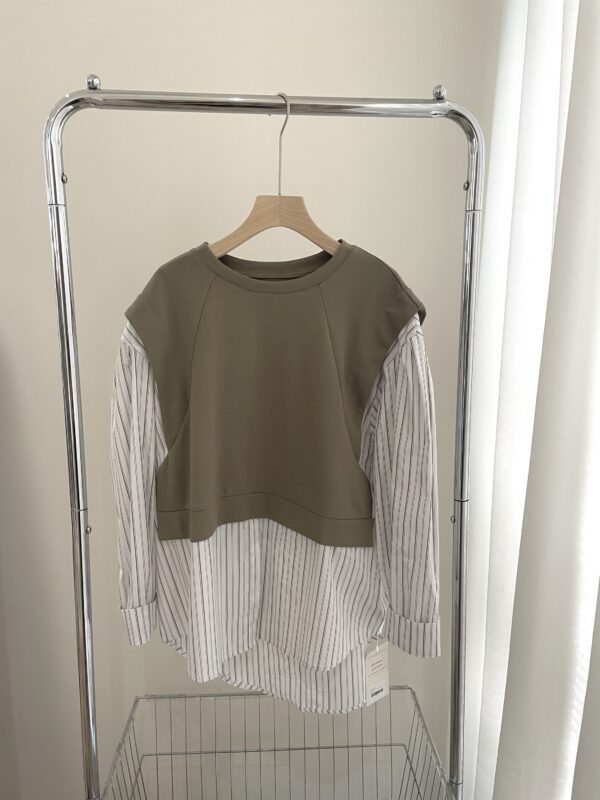 Dressy Stripe 2-toned Blouse - Image 9