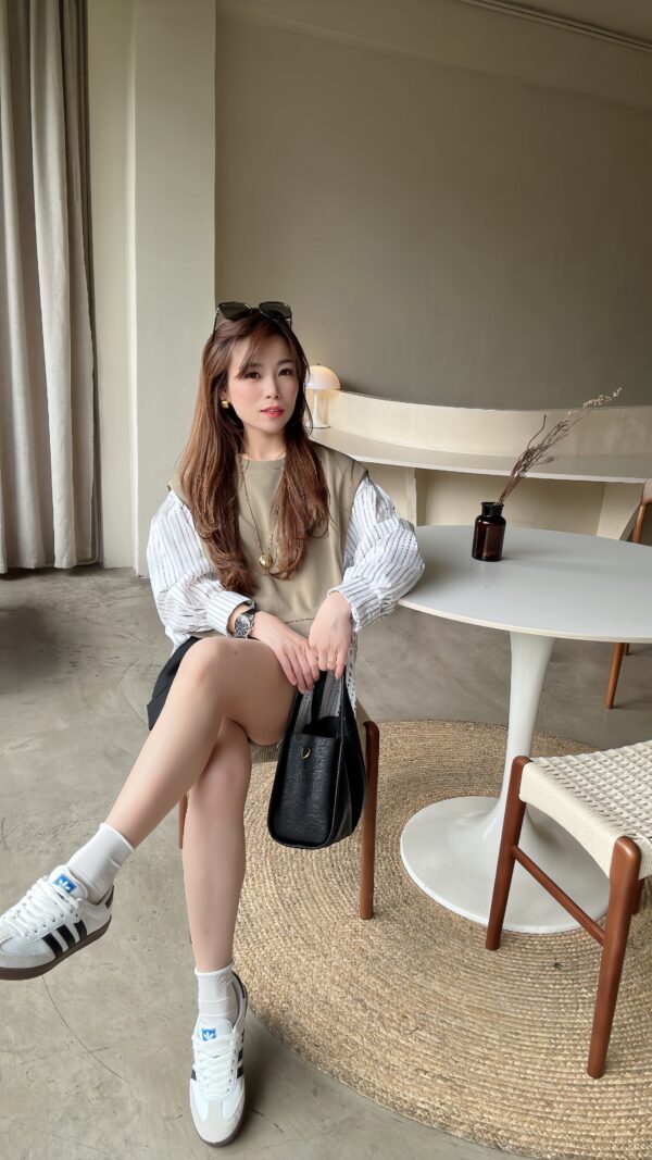 Dressy Stripe 2-toned Blouse - Image 5