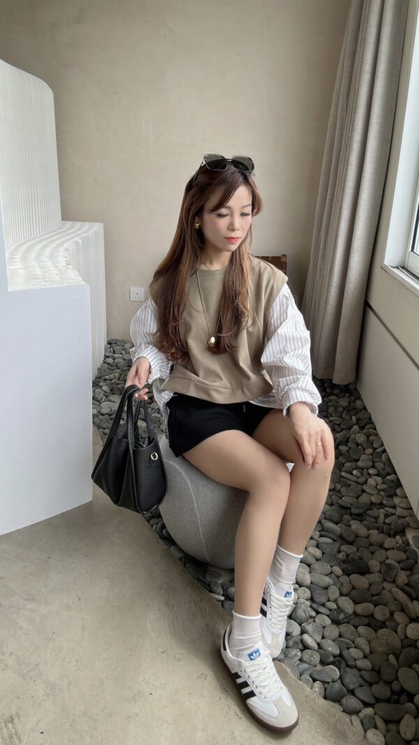 Dressy Stripe 2-toned Blouse - Image 4
