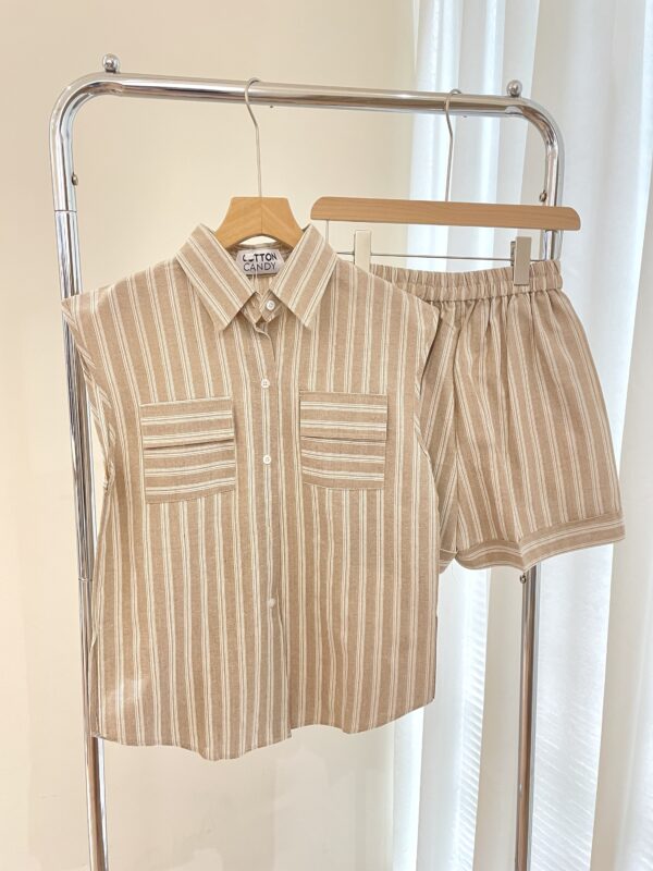 Candy Khaki-stripe Set