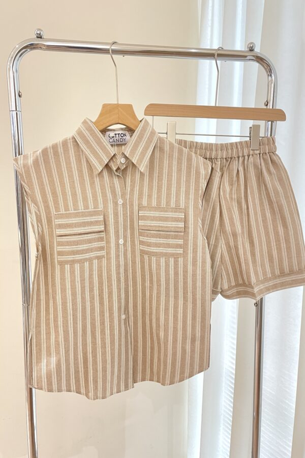 Candy Khaki-stripe Set